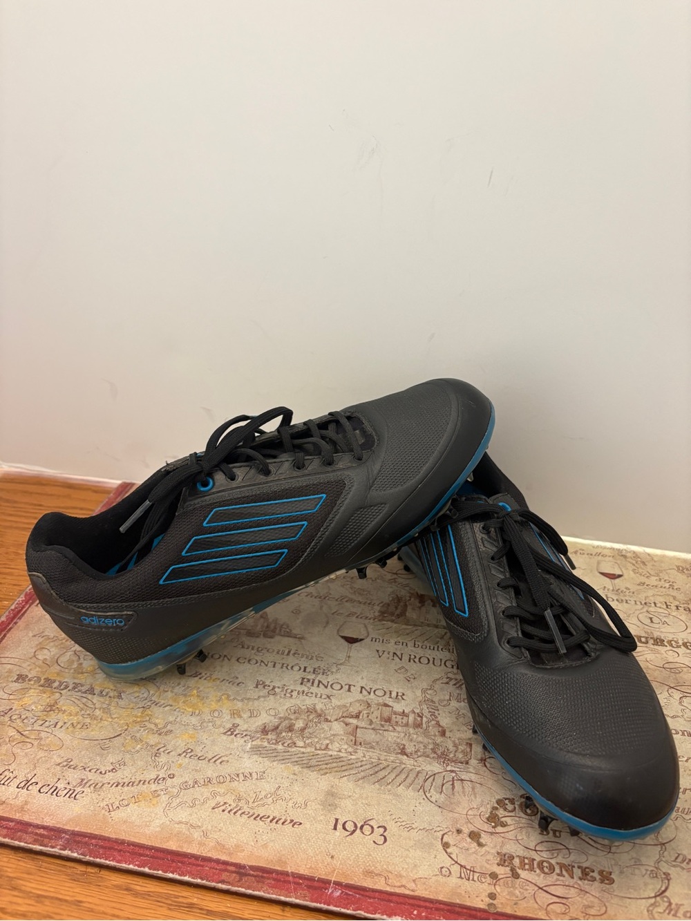 Adidas Adizero Cleated Golf Shoes Black Blue Size 7